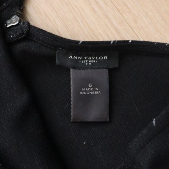 NWOT Ann Taylor Sleeveless Cowl Neck Fitted Dress, Sz 6, Black Space Dye - Picture 4 of 6